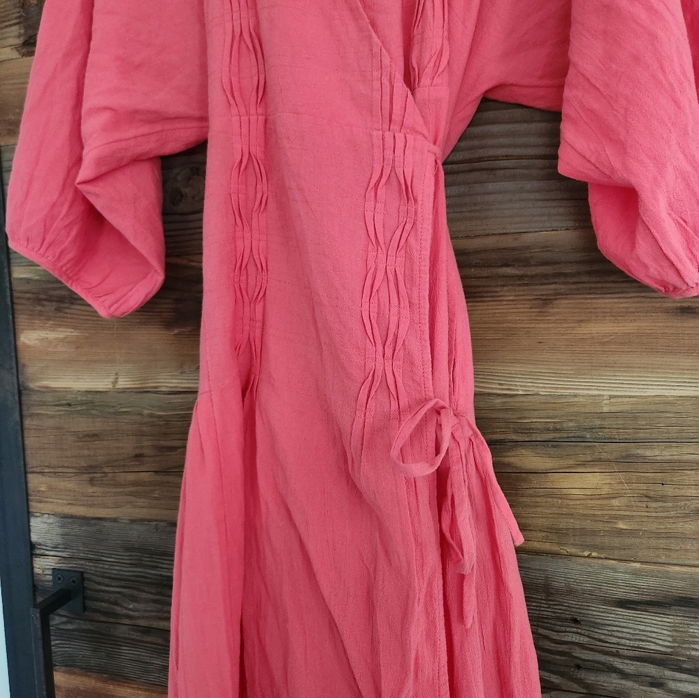 NWT Free People Endless Summer On The Move Midi Dress Wrap Pink Dress Size Small - Picture 6 of 7